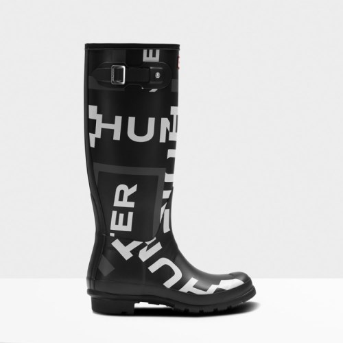 Hunter Original Exploded Logo Tall Rain Boots For Womens - NZ Y6573